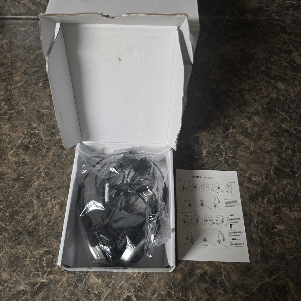 Voistek Corded Binaural Call Center Telephone RJ Headsets H20PA10 Lot Of 5